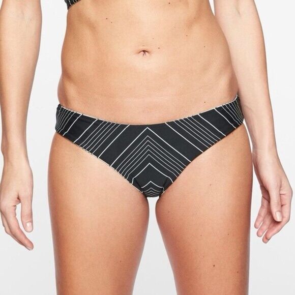 NWT Athleta Black & White Chevron High-Neck Underwire Bikini Top & Bottoms - Picture 3 of 9